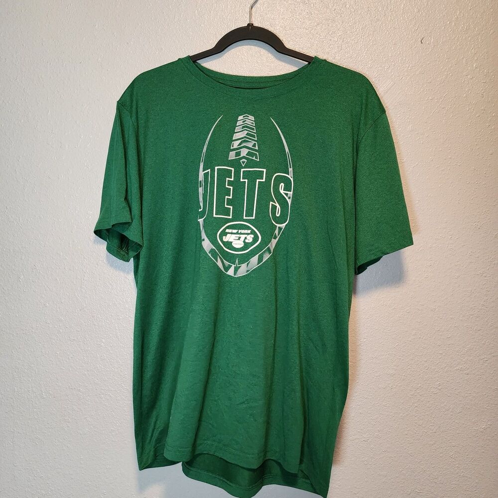 Nike New York Jets Dri Fit Football Graphic T Shirt Heather Green Mens XL NFL
